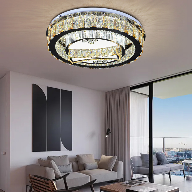 Rectangle Crystal Chandeliers Dining Room Modern Ceiling Light Fixtures Hanging Chandelier Pendant Light Living Room Beautiful Fixture Polished Chrome Finish -YF6C0075