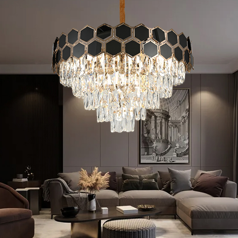 Nordic Round Crystal Pendant Chandelier For Living Room-YF9P99020
