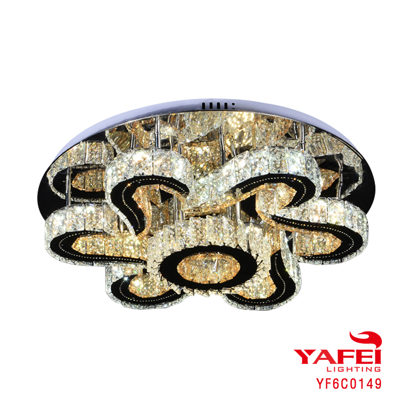 Yafei Lighting Rectangle K9 Crystal Pendant Light Ceiling Lamp Led Chandelier Lighting-YF6C0149