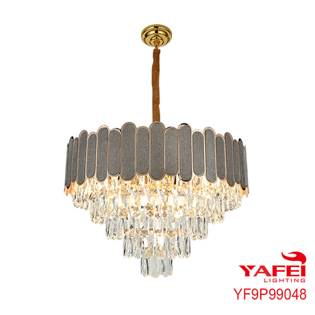 Modern Luxury Chandelier Round Raindrop Crystal Hanging Ceiling Light-YF9P99048-600