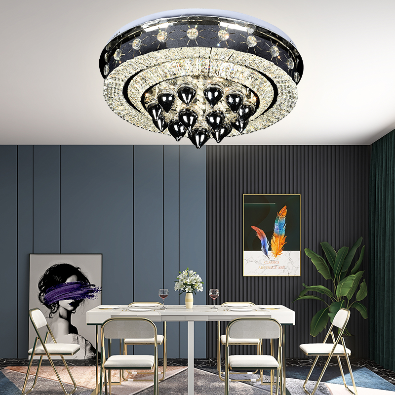 Hot-selling Led Tricolor Crystal Ceiling Lighting With Remote -YF6C0509