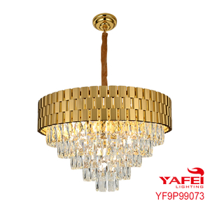 Vintage Indoor Crystal Golden Chandelier Hanging Light-YF9P99073