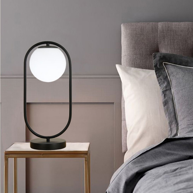 Nordic Modern Designer Fancy Decorative home bedroom Luxury LED white Glass Lights LED table light-YF8T009