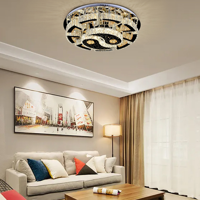 Round Shape Simple Crystal Ceiling with Remote Control Led Ceiling Light -YF6C0151