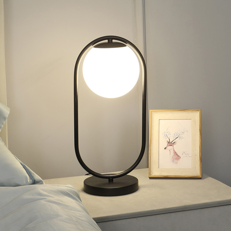 Nordic Modern Designer Fancy Decorative home bedroom Luxury LED white Glass Lights LED table light-YF8T009