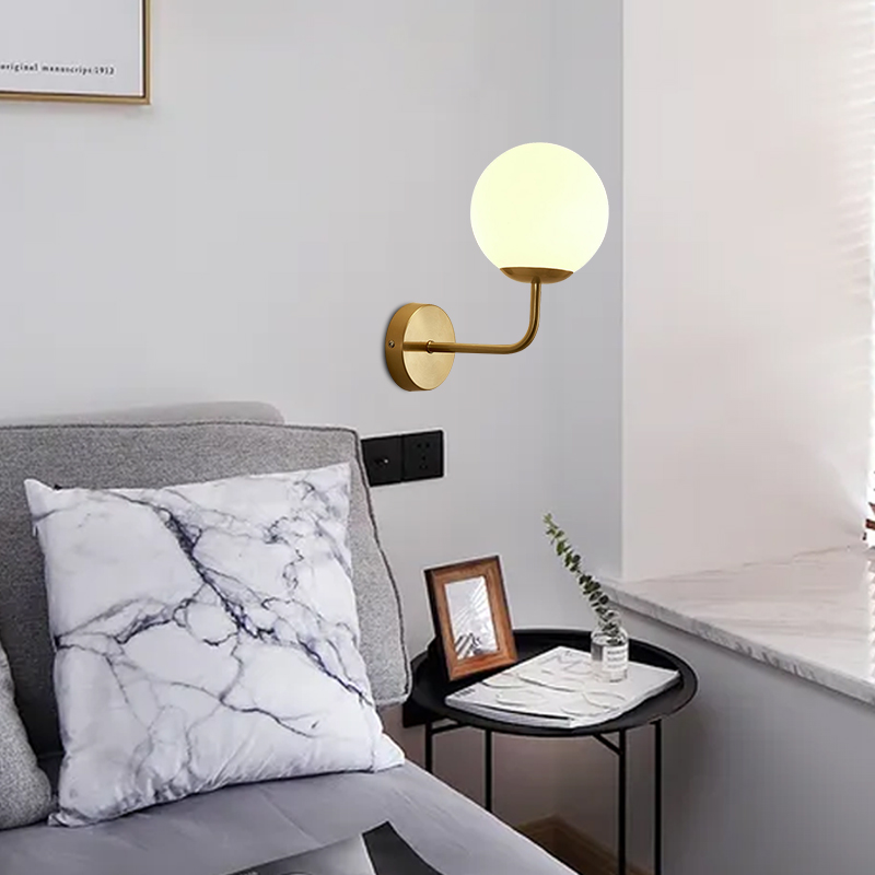 Nordic Modern Designer Fancy Decorative home bedroom Luxury LED white Glass Lights LED table light-YF8W010