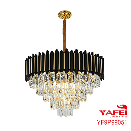 Golden Hanging Crystal Chandelier Led Pendant Light-YF9P99051