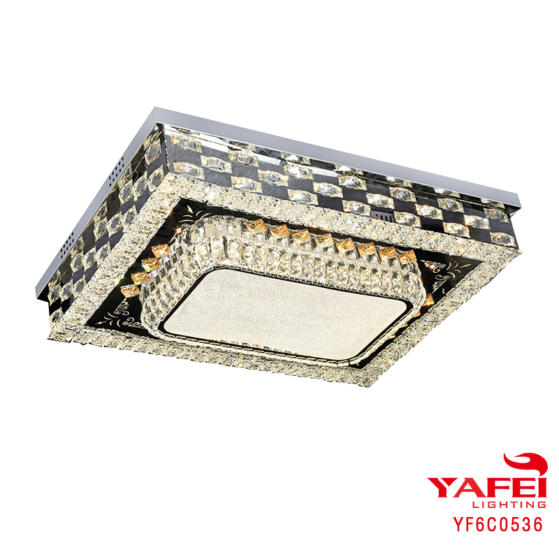 Hot-selling Led Tricolor Crystal Ceiling Lighting With Remote 